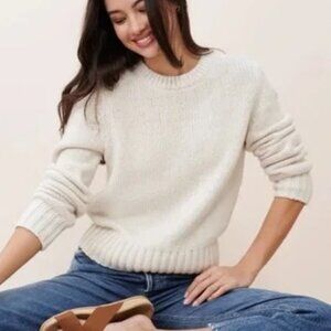 Jenni Kayne Classic Crewneck Cotton Blend Sweater Size XS